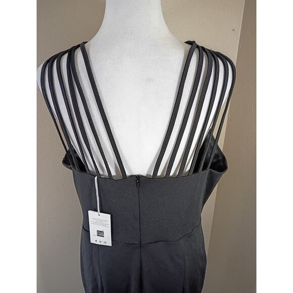 Grace Karen Cocktail Dress Black Strappy Knee Length Prom Formal Sz XL - Picture 7 of 13